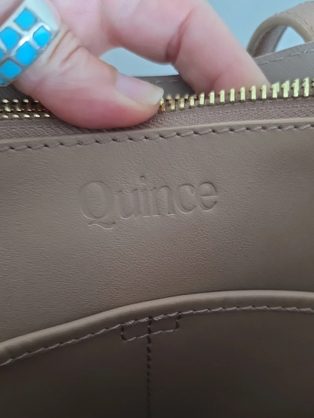 Quince Italian Leather Triple Compartment Shopper Tote In Cappuccino